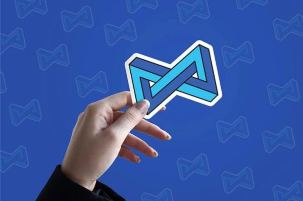 Realistic Sticker in Hand Mockup