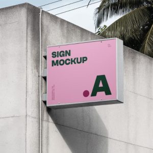 Rectangle Sign Box Mockup