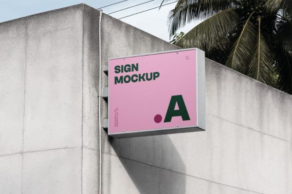 Rectangle Sign Box Mockup