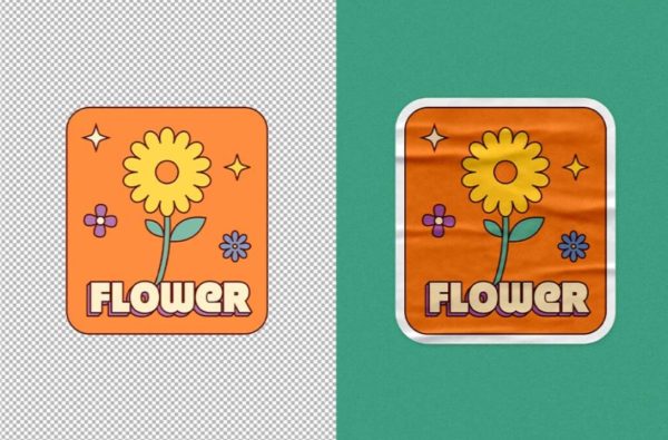 Rectangle Sticker Branding Mockup