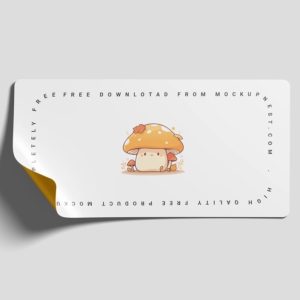 Rectangle Sticker Mockup PSD