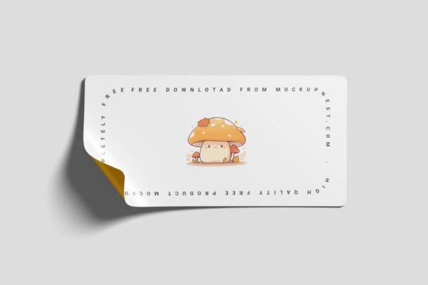 Rectangle Sticker Mockup PSD