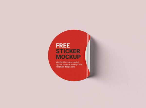 Side Up Sticker Mockup PSD