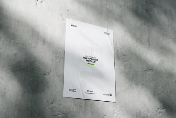 Side View Wall Poster Mockup