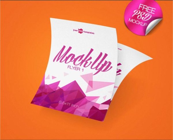 Simple Flyer Mockup PSD