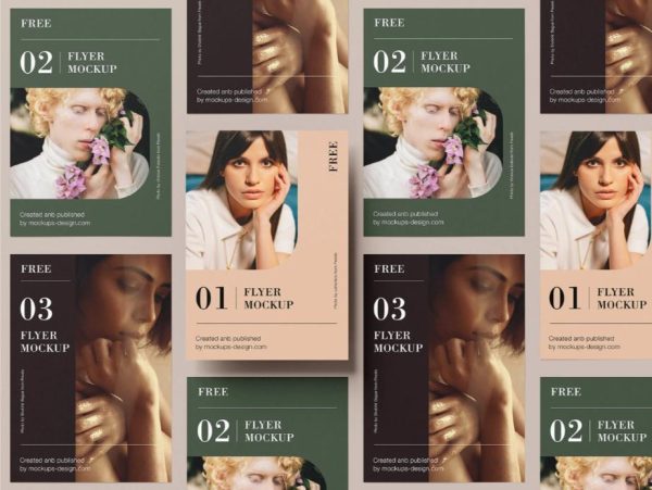Simple Grid A4 Flyer Mockup