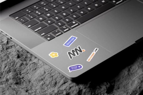 Simple Laptop Sticker Mockup - Image 2