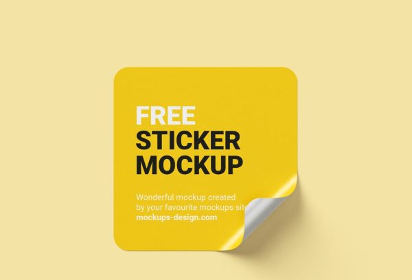 Simple Sticker Mockup PSD