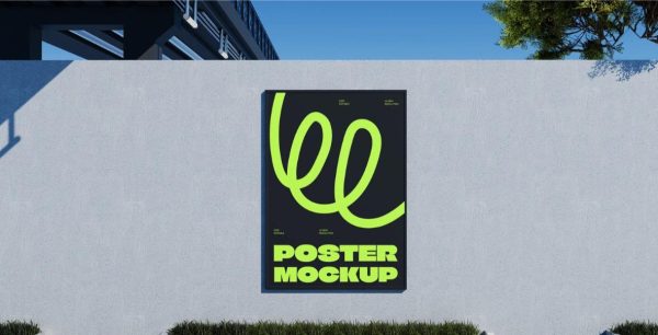 Single Outdoor Poster Mockup PSD