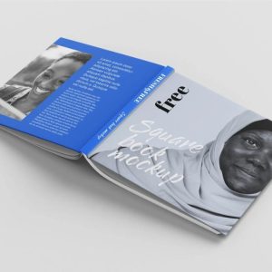 Square Book Cover Mockup PSD