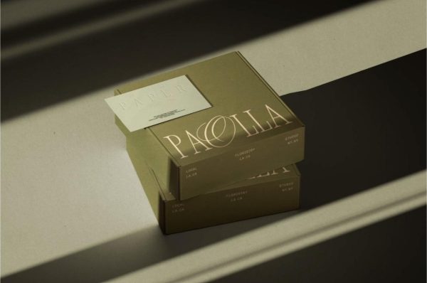 Square Cardboard Mailer Box Mockup PSD