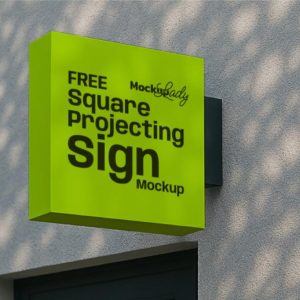 Square Projecting Sign Mockup