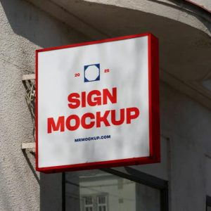 Square Sign Mockup PSD