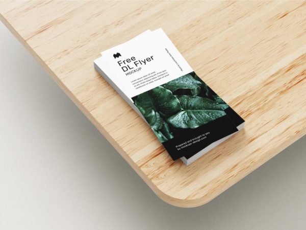 Stack of DL Flyer Mockup
