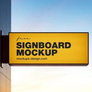 Straight View Signboard Mockup