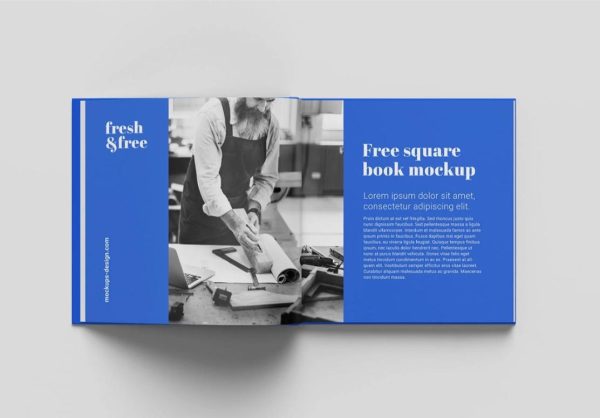 Top View Square Book Mockup