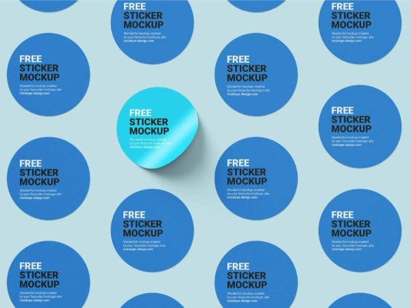 Top View Sticker Mockup PSD