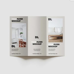 Tri Fold Flyer Mockup PSD