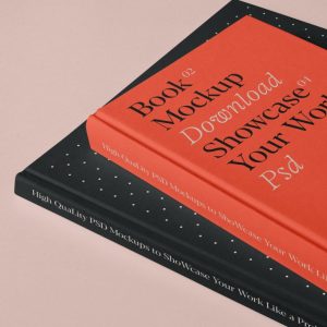 Two Hardcover Books Mockup