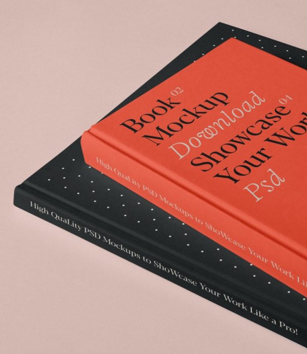 Two Hardcover Books Mockup