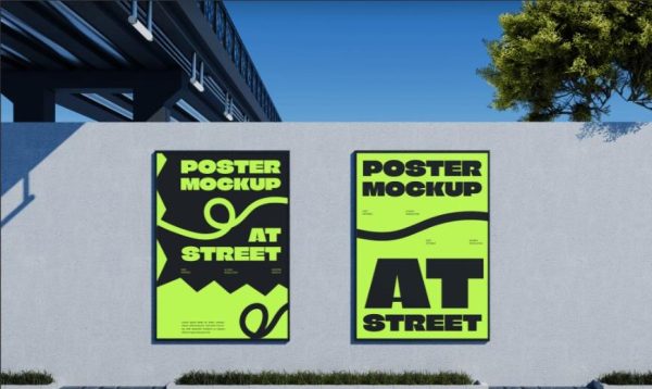 Two Poster Mockup PSD