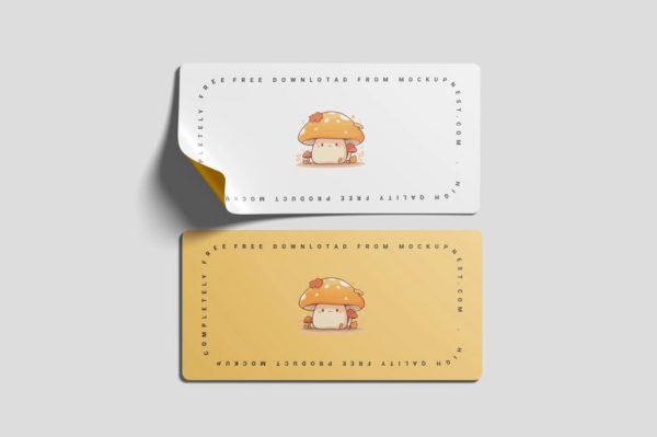 3 Rectangle Sticker Mockups PSD - Image 2