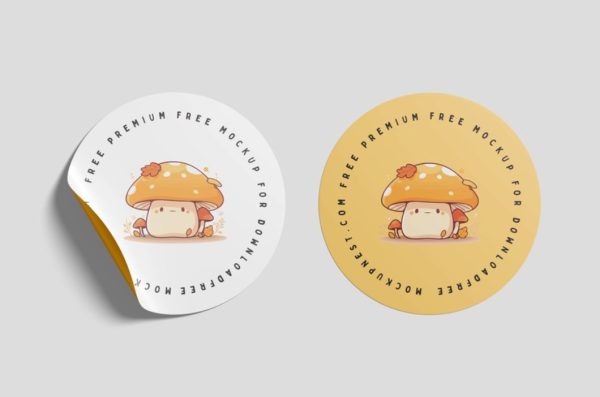 Two Stickers Mockup PSD