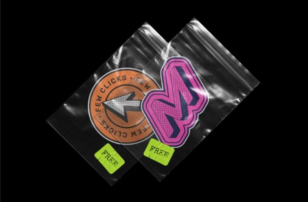 Two Unique Stickers Mockup