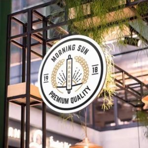 Unique Cafe Sign Mockup