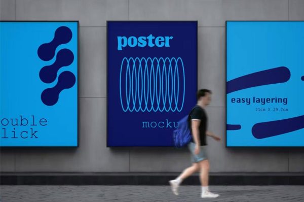 Unique Large Poster Mockup PSD