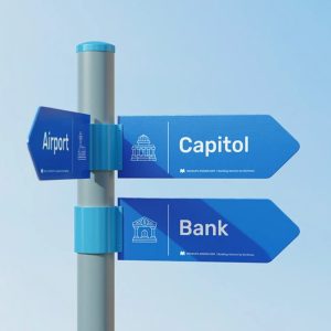 Unique Street Sign Mockup PSd