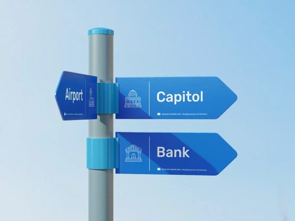Unique Street Sign Mockup PSd