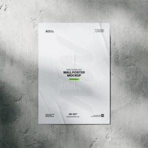 Concrete Wall Poster Mockup PSD