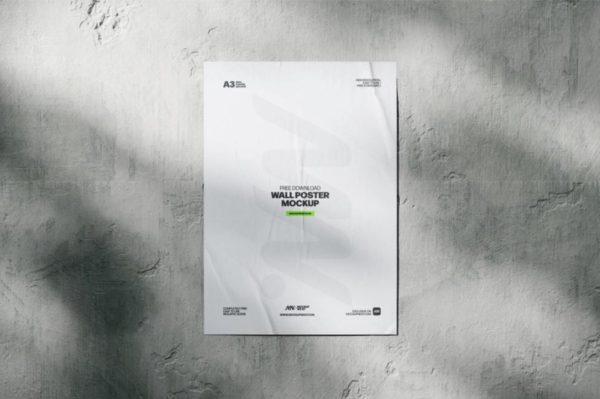 Concrete Wall Poster Mockup PSD