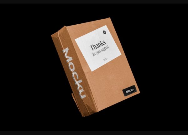 Worn out Box Mockup PSD