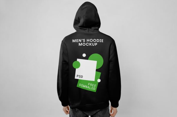Back View Men's Hoodie Mockups Set