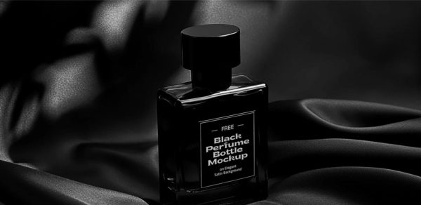 Black Perfume Bottle Mockup