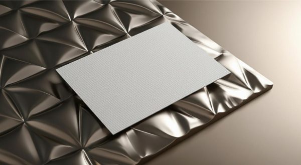 Blank Business Card on Metal Background