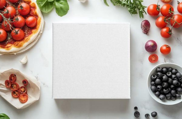 Blank Square Pizza Box Mockup