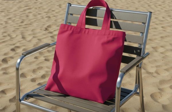 Blank Tote Bag in Beach Mockup