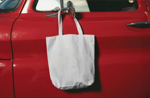 Blank hanging Tote Bag Mockup