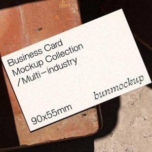 Business Card Mockup from Top View