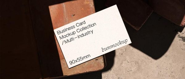 Business Card Mockup from Top View