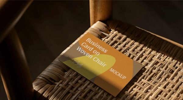 Business Card on Chair Mockup