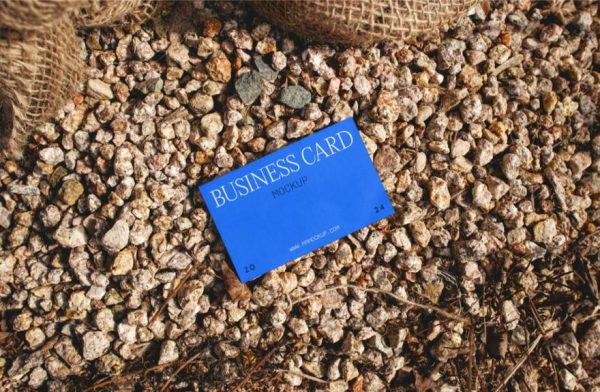 Business Card on Stone Mockup (2)