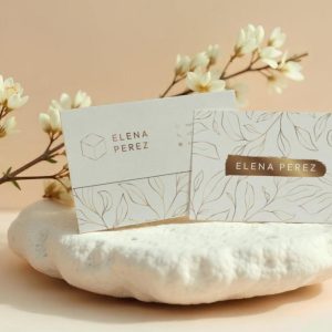 Business Cards on Stone Mockup