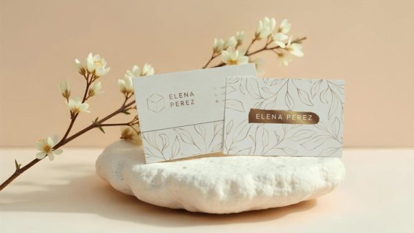 Business Cards on Stone Mockup
