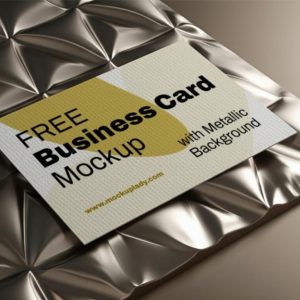 Business card on Metal Background
