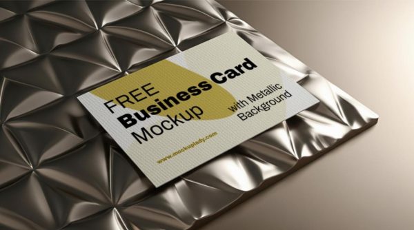 Business card on Metal Background