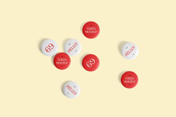 Circular Pin Mockups Set